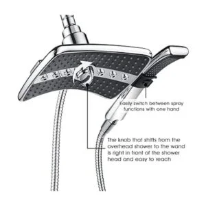BRIGHT SHOWERS Combo de cabezal de ducha doble juego de_2