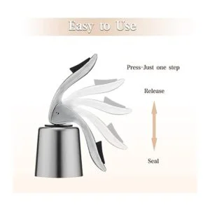 Tapón Owo para botella de vino con silicona decorativo_6