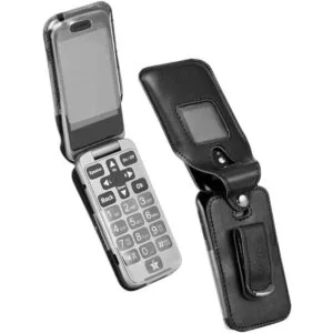 Funda de cuero ajustable para GreatCall Lively Flip_2