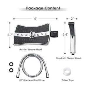 BRIGHT SHOWERS Combo de cabezal de ducha doble juego de_6