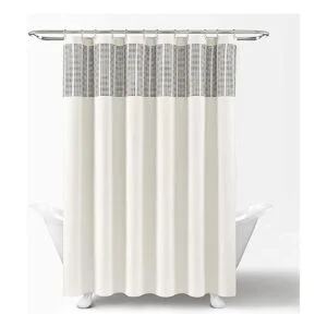 Cortina de ducha de algodón teñida con hilo de rayas 71.7_3