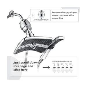 BRIGHT SHOWERS Combo de cabezal de ducha doble juego de_5