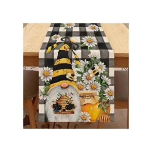 Seliem Camino de mesa de gnomo de abeja de verano color