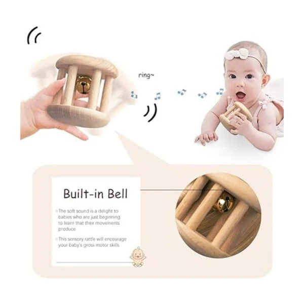 Juguete de sonajero de madera orgánica para bebés rodillo_5
