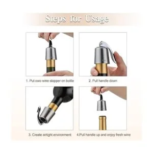 Tapón Owo para botella de vino con silicona decorativo_5