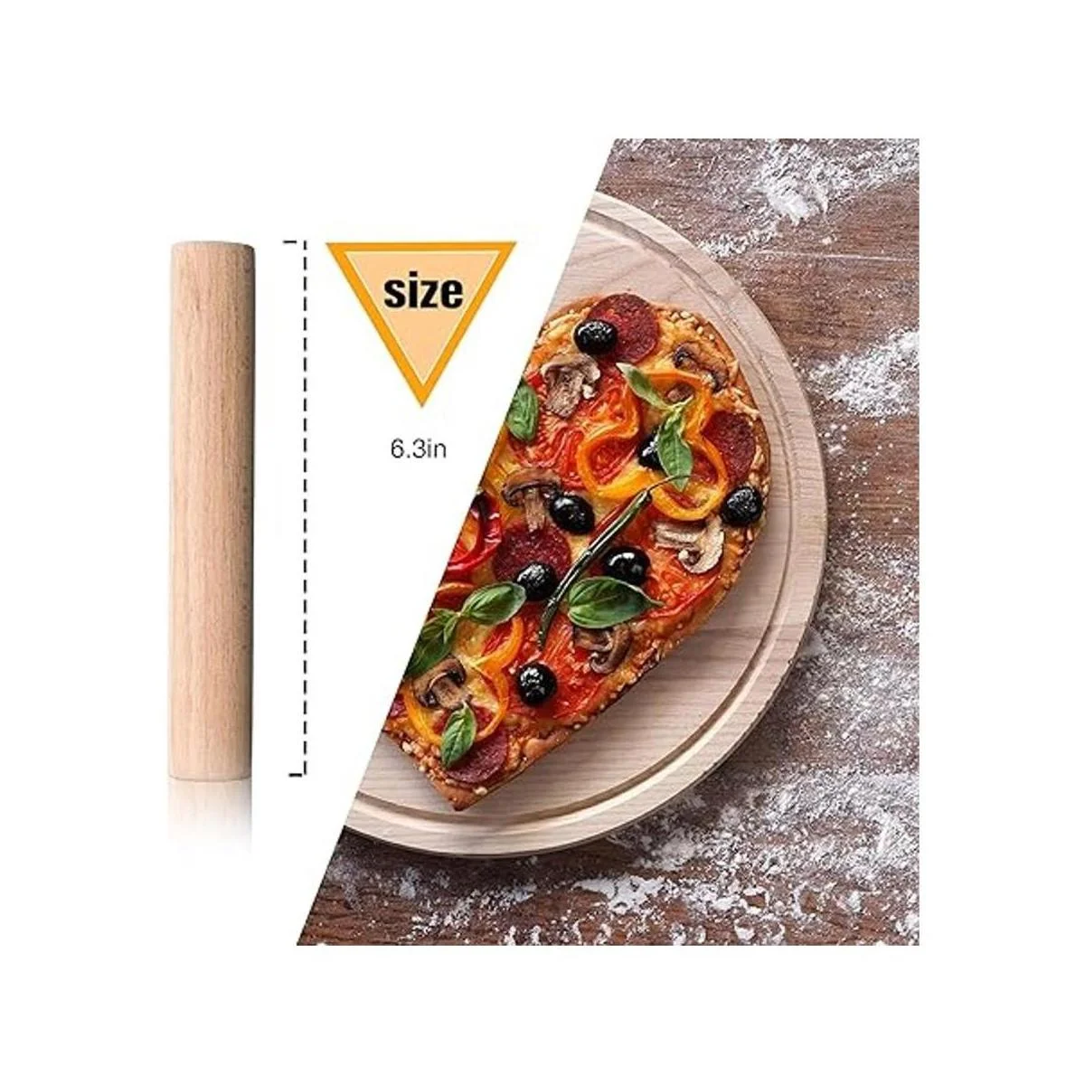 Rodillo pequeño de madera rodillo de masa de masa de