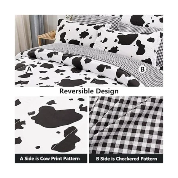 PERFEMET Juego de edredón con estampado de vaca juego de