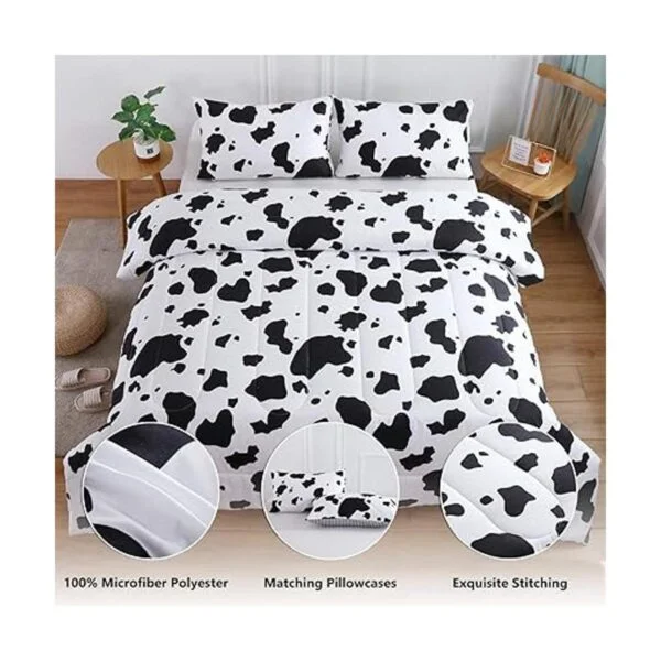 PERFEMET Juego de edredón con estampado de vaca juego de