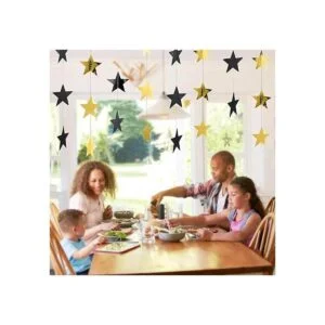 Guirnalda de papel de estrella con purpurina de 130 pies_6