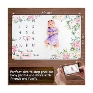 Manta mensual de hitos para bebé tabla de crecimiento