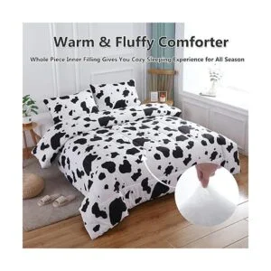 PERFEMET Juego de edredón con estampado de vaca juego de