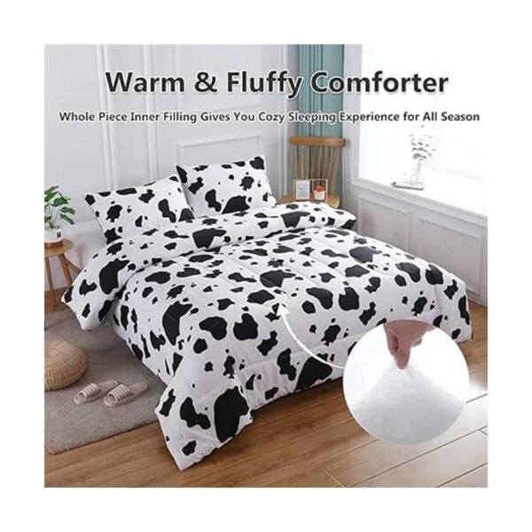 PERFEMET Juego de edredón con estampado de vaca juego de