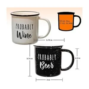 Probably Beer Probably Juego de 2 tazas de café de_5