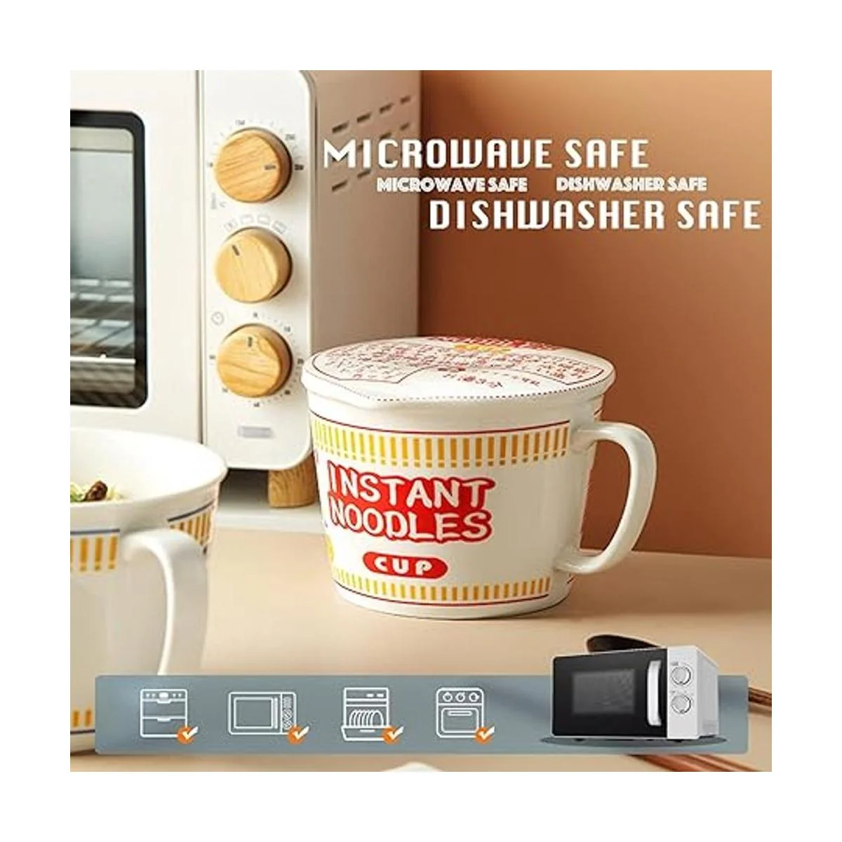 Tazón de cerámica de 34 onzas con tapa cuenco de fideos_4