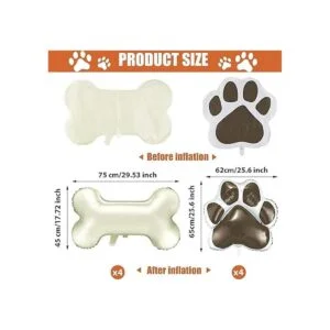 4 globos en forma de hueso globos de aluminio de helio y_2