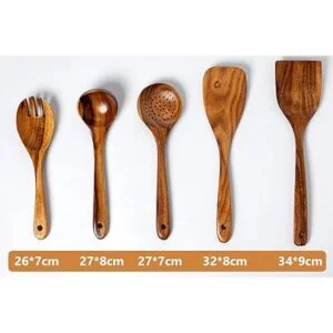 Juego de utensilios de cocina de madera 5 piezas juego