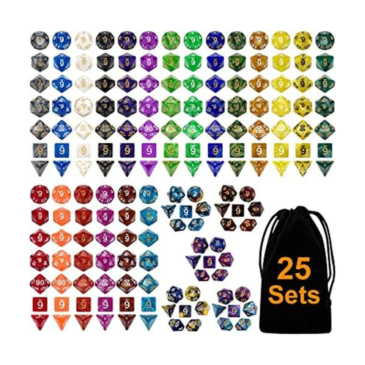 DND Juego de dados de 25 x 7 175 piezas dados de_1