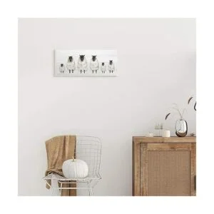 Stupell Industries Fluffy Farm Sheep Minimal White Plank_2