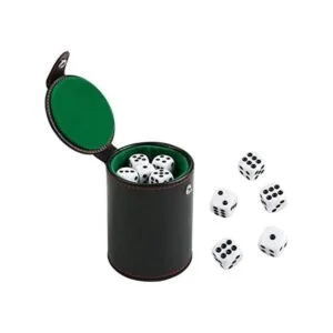 GWHOLE Juego de tazas de dados de piel con compartimento_1