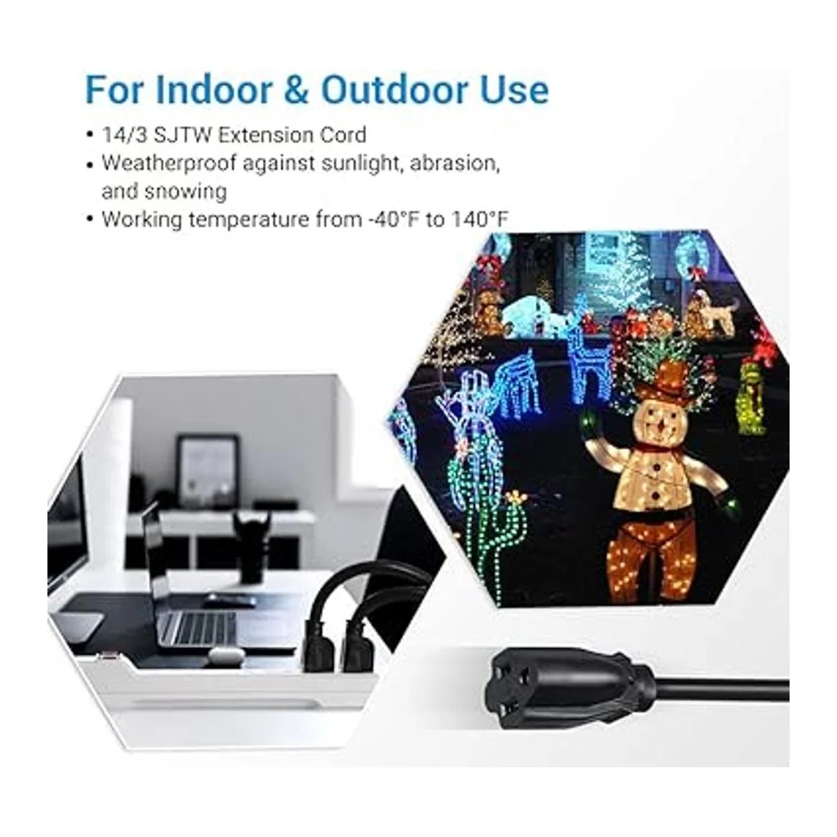 DEWENWILS Cable de extensión para exteriores de 25 pies_3