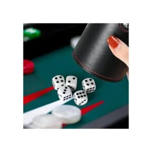 GWHOLE Juego de tazas de dados de piel con compartimento_4