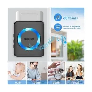 TECKNET Timbre inalámbrico mini timbre impermeable con 2_5