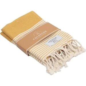 COCOTTON Juego de 2 toallas de mano turcas a rayas_1