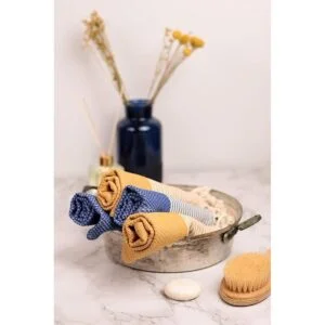 COCOTTON Juego de 2 toallas de mano turcas a rayas_3