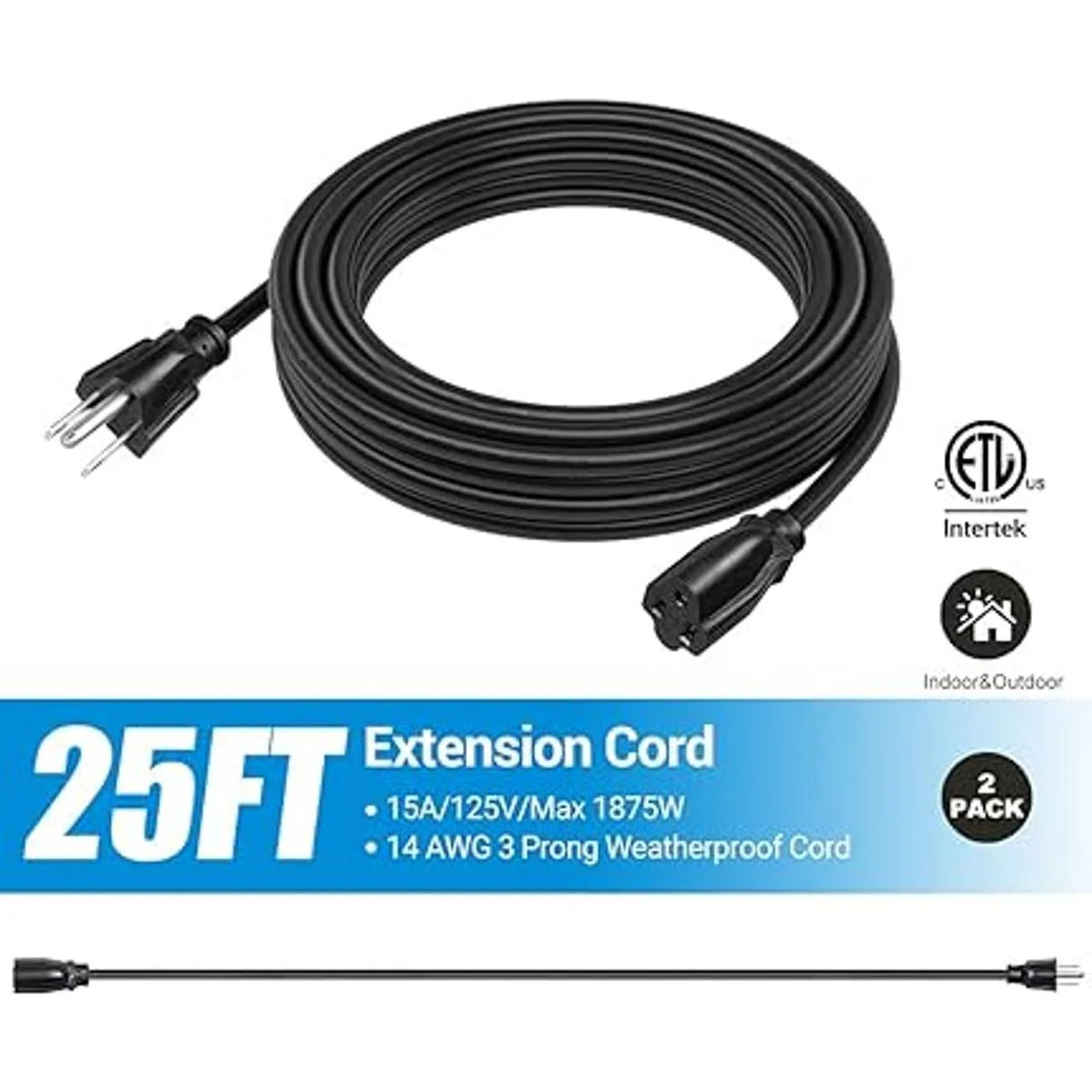 DEWENWILS Cable de extensión para exteriores de 25 pies_2