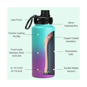 Drinco Botella de agua de acero inoxidable con boquilla_4