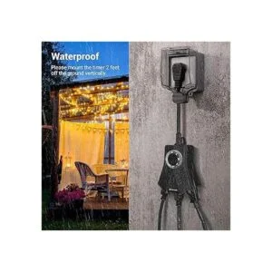 DEWENWILS Temporizador de luz de Navidad para exteriores