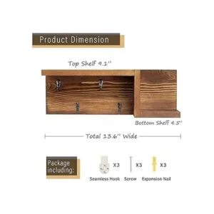 AKKO Llavero de madera para pared organizador decorativo