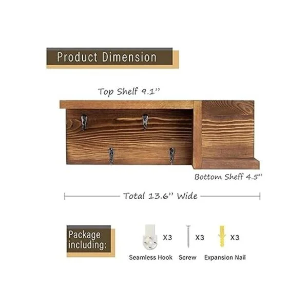AKKO Llavero de madera para pared organizador decorativo