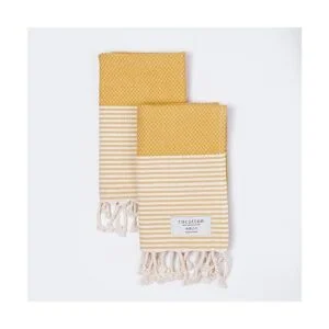 COCOTTON Juego de 2 toallas de mano turcas a rayas_5