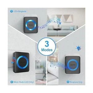 TECKNET Timbre inalámbrico mini timbre impermeable con 2_4