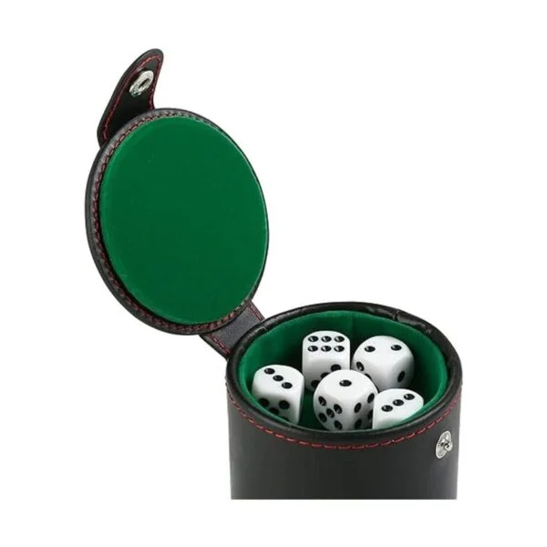 GWHOLE Juego de tazas de dados de piel con compartimento_3
