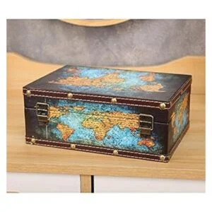 Joyería de recuerdo de madera vintage con superficie de_3