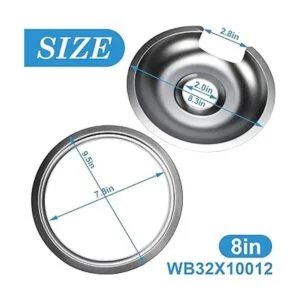 APPLIANCEMATES Juego de 4 bandejas de goteo cromadas de 6