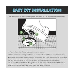 Kit de sellado de cera de inodoro extra grueso con pernos_6