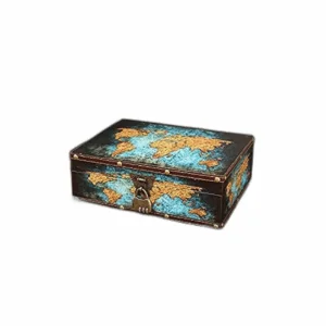 Joyería de recuerdo de madera vintage con superficie de_1