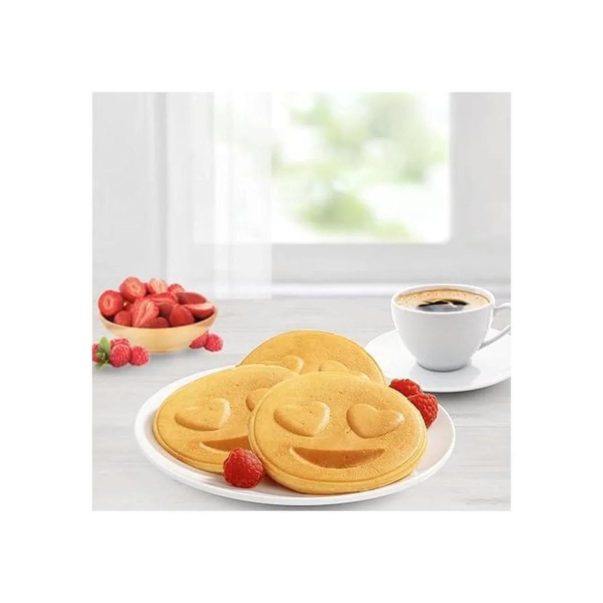 Mini máquina de gofres con emoticonos de ojo de corazón_5