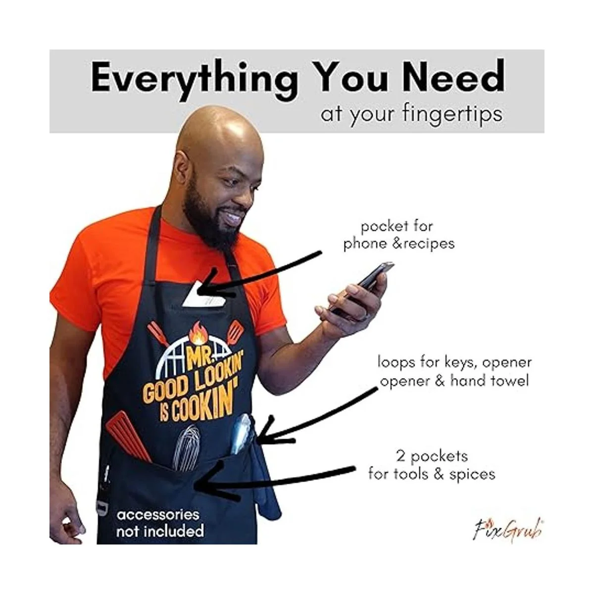 Mr Good Lookin is Cookin BBQ Delantal delantal de