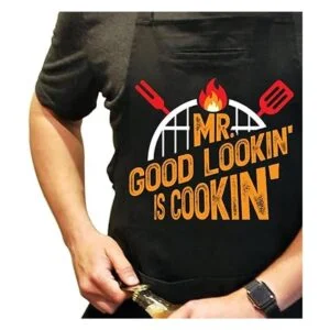 Mr Good Lookin is Cookin BBQ Delantal delantal de