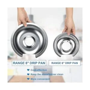 APPLIANCEMATES Juego de 4 bandejas de goteo cromadas de 6