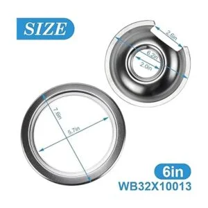 APPLIANCEMATES Juego de 4 bandejas de goteo cromadas de 6