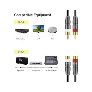 JD 2 cables de extensión RCA macho a hembra carcasa de_3
