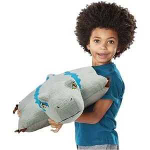 Pillow Pets Peluche Velociraptor azul de 16 pulgadas_3