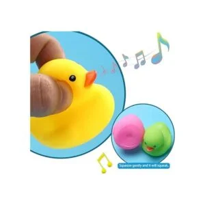 Ahua Juguetes de pato de baño 4 piezas de patos de goma_4