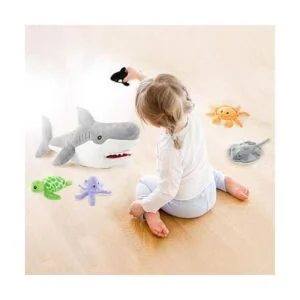 Muiteiur Gran tiburón blanco de felpa de 23 pulgadas con 5_2