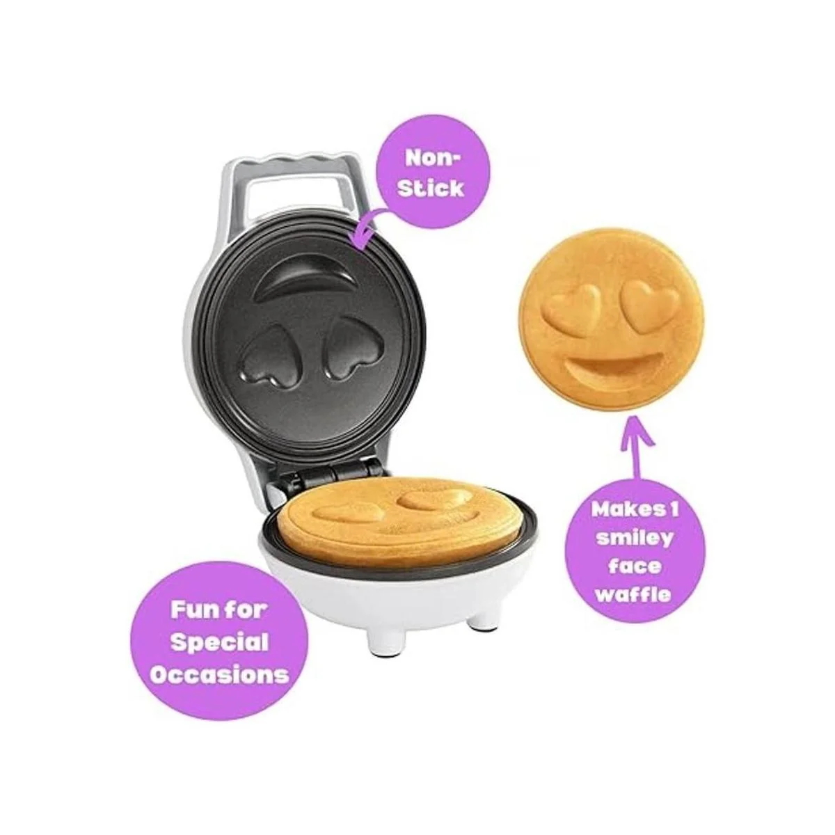 Mini máquina de gofres con emoticonos de ojo de corazón_4